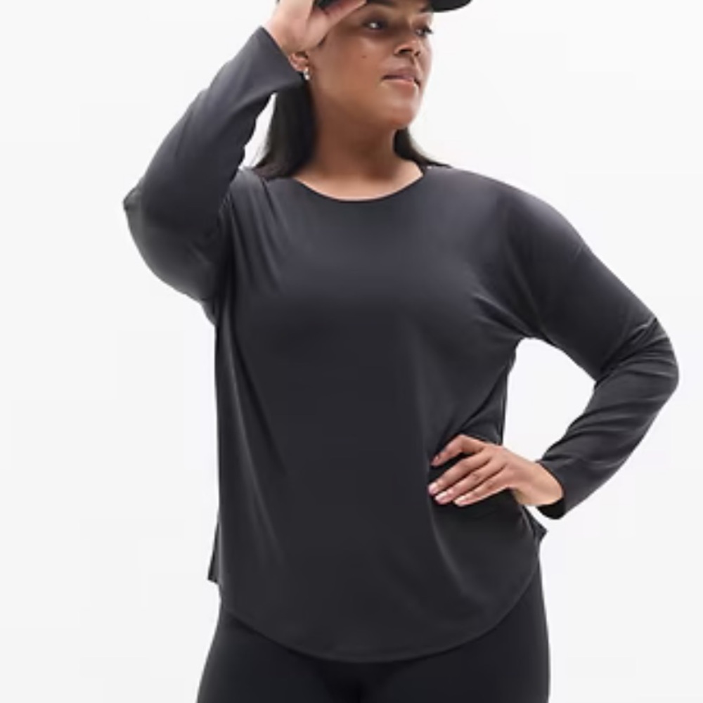 Athleta Long Sleeve Top Black - Size 2X